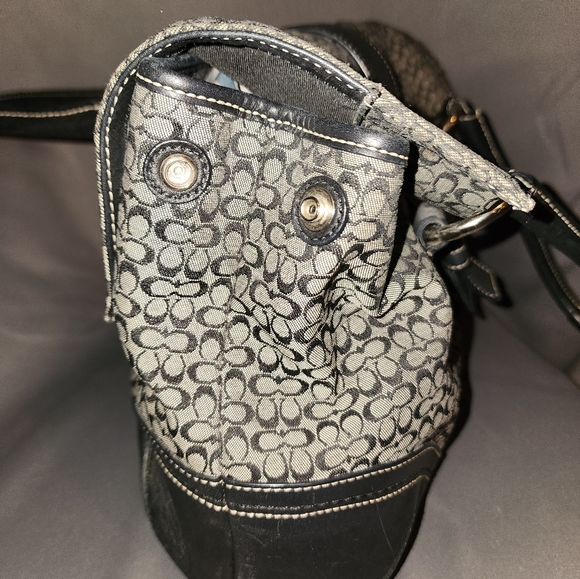 Coach F10929 Black Signature C Satchel - Picture 6 of 9